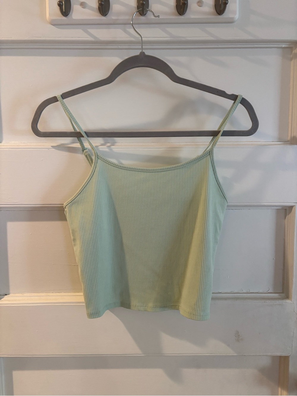 American Eagle Outfitters Light Green Ribbed Spaghetti Strap Tank